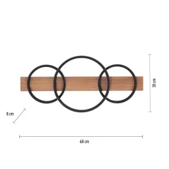 Deckenleuchten|Flurlampen*Just Light LED Deckenlampe Holz Metall Natur Schwarz 68 cm 3000 K