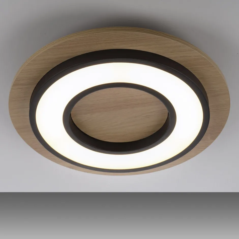 Deckenleuchten|Flurlampen*Just Light LED Deckenlampe Holz Metall 3000 K wohnlich blendarm