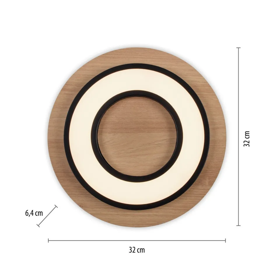Deckenleuchten|Flurlampen*Just Light LED Deckenlampe Holz Metall 3000 K wohnlich blendarm