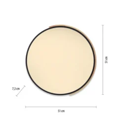 Paul Neuhaus LED Deckenlampe Holz Metall Ø51 cm 35 W 3800 lm dimmbar< Deckenleuchten|Flurlampen