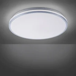 Just Light LED Deckenlampe in Chrom IP44 Ø49 cm 2500 lm blendarm< Flurlampen|Bürolampen