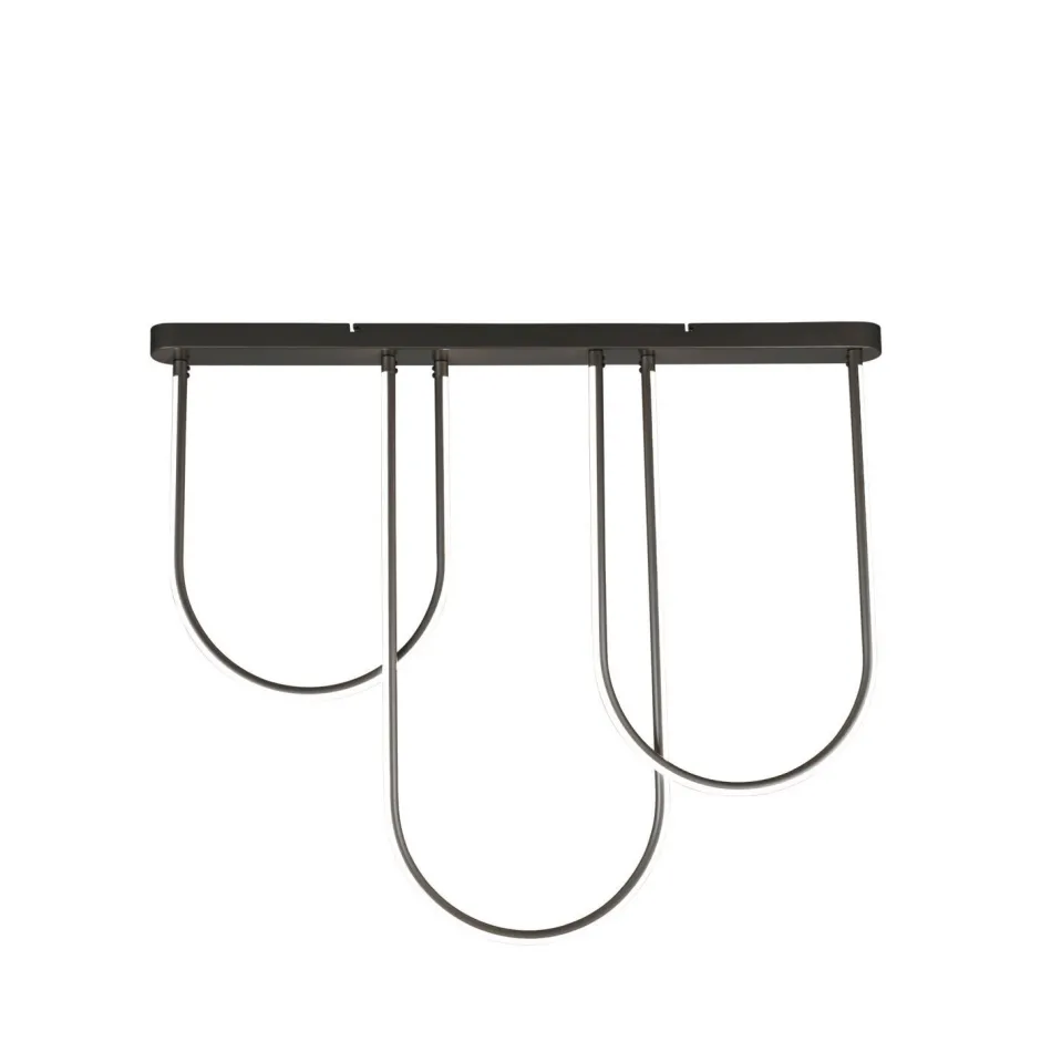 Bürolampen|Wohnzimmerlampen*Searchlight LED Deckenlampe Metall Bögen Modern 110 cm 35 W Schwarz