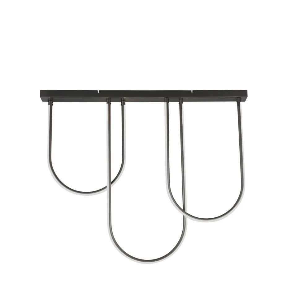 Bürolampen|Wohnzimmerlampen*Searchlight LED Deckenlampe Metall Bögen Modern 110 cm 35 W Schwarz