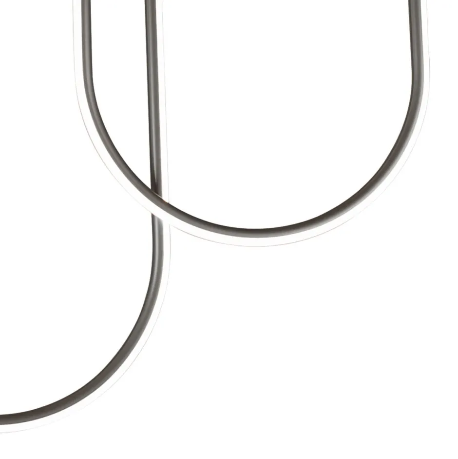 Bürolampen|Wohnzimmerlampen*Searchlight LED Deckenlampe Metall Bögen Modern 110 cm 35 W Schwarz