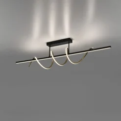 Deckenleuchten|Bürolampen*Just Light LED Deckenlampe Metall dimmbar 3000 K Schwarz Messing