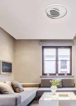 Flurlampen|Bürolampen*Trio Reality LED Deckenlampe Metall in Titan 2500 lm B:39 cm Spirale