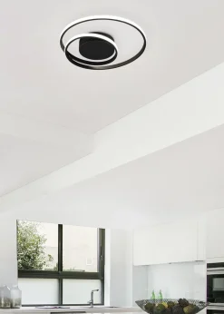 Trio Reality LED Deckenlampe Metall Schwarz 2500 lm B:39 cm Spirale< Flurlampen|Bürolampen