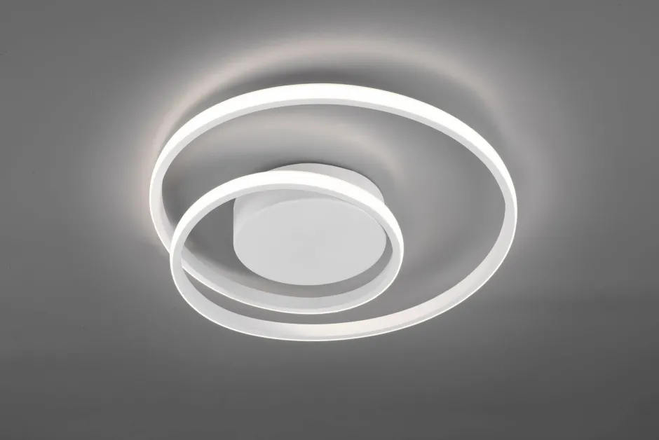 Flurlampen|Bürolampen*Trio Reality LED Deckenlampe Metall Weiß 2500 lm B:39 cm Spirale