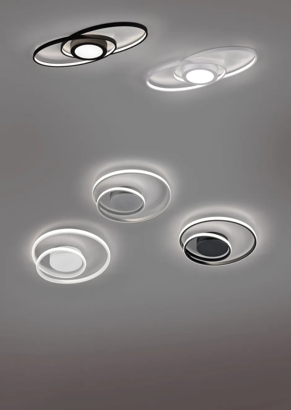 Flurlampen|Bürolampen*Trio Reality LED Deckenlampe Metall Weiß 2500 lm B:39 cm Spirale