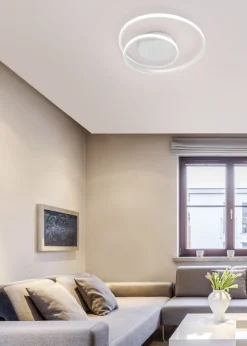 Flurlampen|Bürolampen*Trio Reality LED Deckenlampe Metall Weiß 2500 lm B:39 cm Spirale