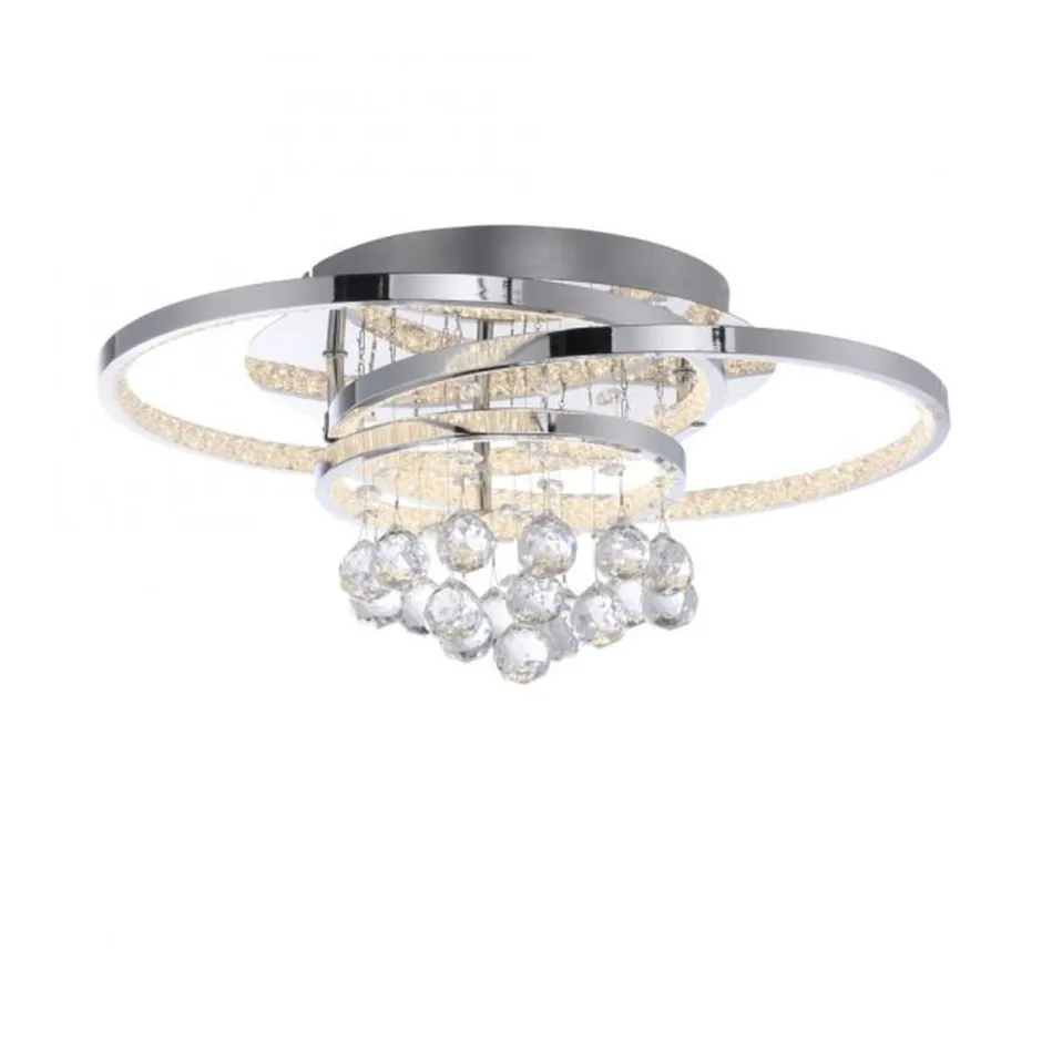 Paul Neuhaus LED Deckenlampe mit Kristallanhänger in Chrom warmweiß< Deckenleuchten|Flurlampen