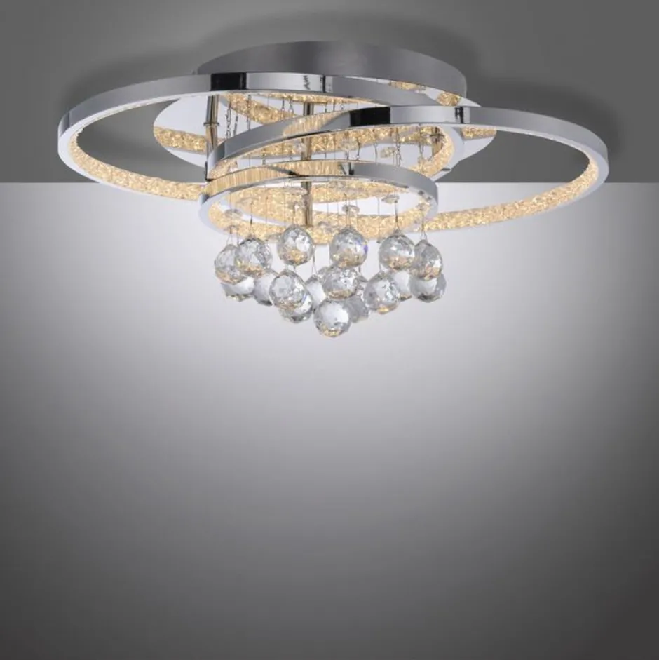 Paul Neuhaus LED Deckenlampe mit Kristallanhänger in Chrom warmweiß< Deckenleuchten|Flurlampen