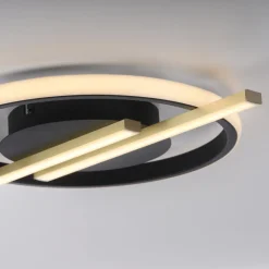 Just Light LED Deckenlampe Modern Schwarz Messing 3000 K dimmbar< Deckenleuchten|Led Lampen