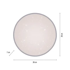 Deckenleuchten|Led Lampen*Just Light LED Deckenlampe Nachthimmel Silber Ø38 cm 20 W dimmbar