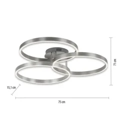 Paul Neuhaus LED Deckenlampe Ringe Fernbedienung L:75 cm dimmbar< Wohnzimmerlampen|Metall Lampen