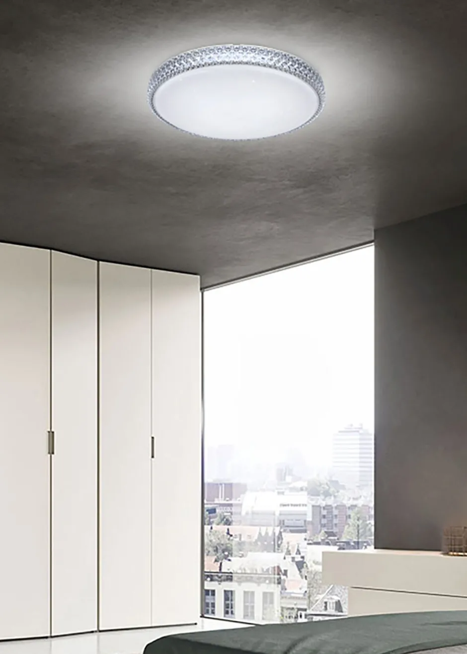 Deckenleuchten|Led Lampen*Novecento LED Deckenlampe rund Ø 40 cm Sternenhimmel 4000 K Weiß