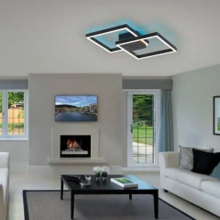 Deckenleuchten|Flurlampen*Paul Neuhaus LED Deckenlampe Schwarz Metall 53,5 cm 5000 lm dimmbar