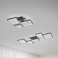 Trio Reality LED Deckenlampe Schwarz Metall L:120,5 cm 34 W dimmbar< Flurlampen|Bürolampen