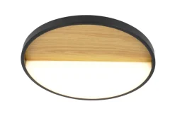 Wohnzimmerlampen|Metall Lampen*Eco-Light LED Deckenlampe Schwarz Natur Ø40 cm 2350 lm dimmbar