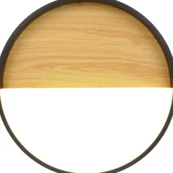 Wohnzimmerlampen|Metall Lampen*Eco-Light LED Deckenlampe Schwarz Natur Ø40 cm 2350 lm dimmbar