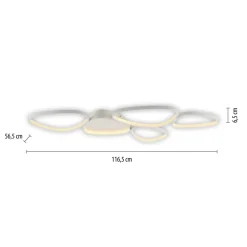 Just Light LED Deckenlampe Weiß Metall 3000 K 6100 lm L:116,5 cm< Deckenleuchten|Led Lampen