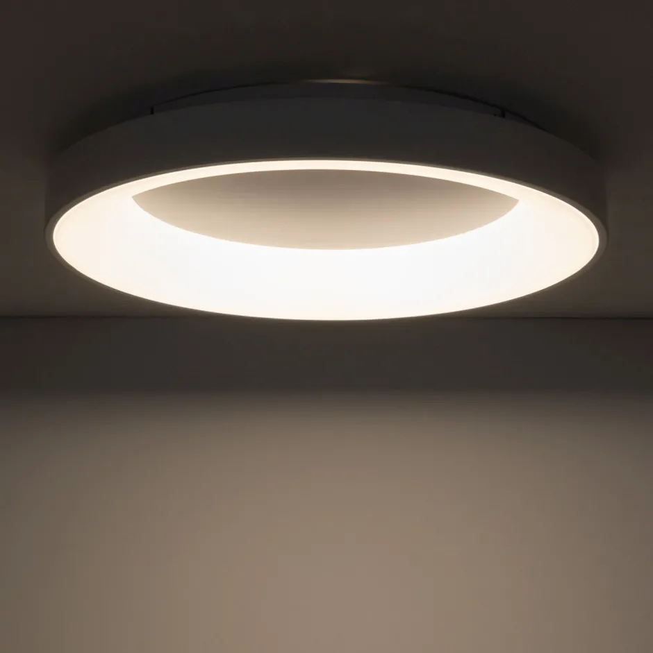 Deckenleuchten|Led Lampen*Nowodvorski LED Deckenlampe Weiß Metall Ø60 cm rund 3000 K warmweiß