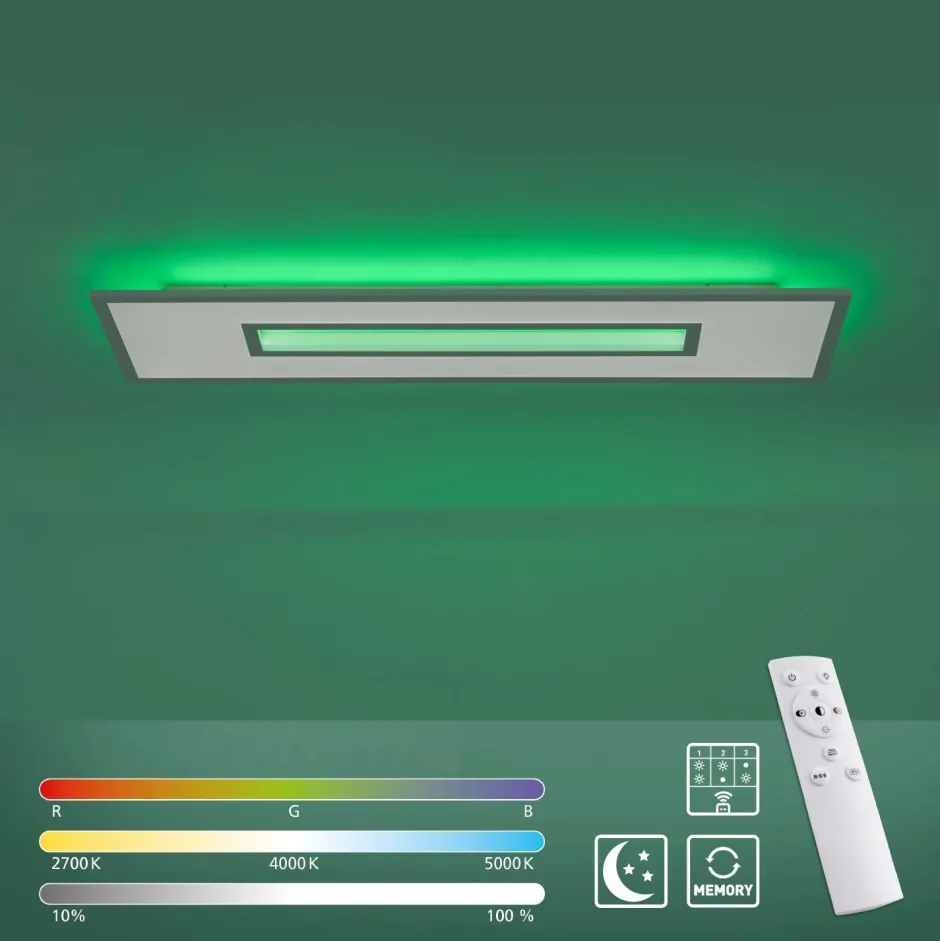 Just Light LED Deckenlampe Weiß RGB Licht dimmbar 2700-5000 K 34 W< Flurlampen|Bürolampen