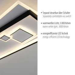 Paul Neuhaus LED Deckenlampe Weiß Schwarz warmweiß 3000 K 97,5 cm< Deckenleuchten|Flurlampen