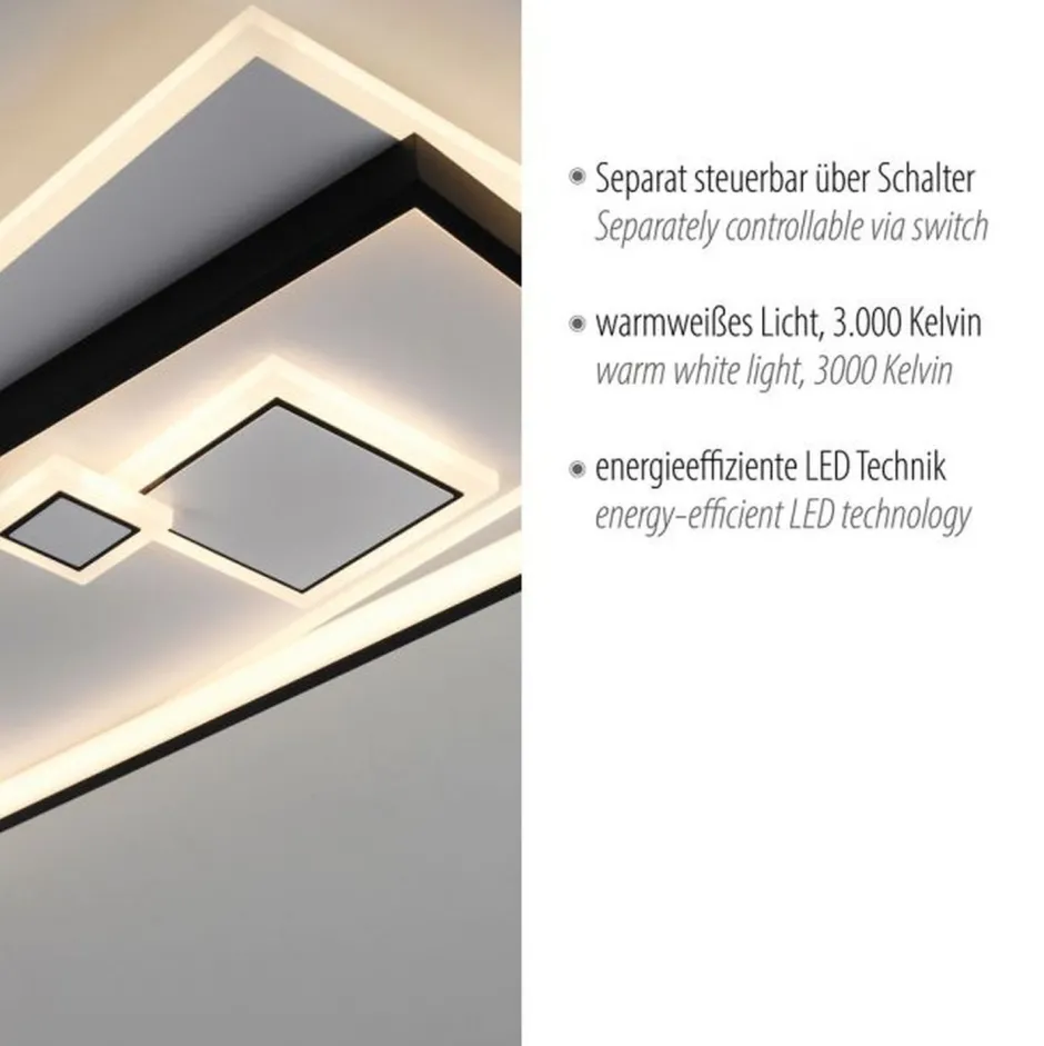 Paul Neuhaus LED Deckenlampe Weiß Schwarz warmweiß 3000 K 97,5 cm< Deckenleuchten|Flurlampen