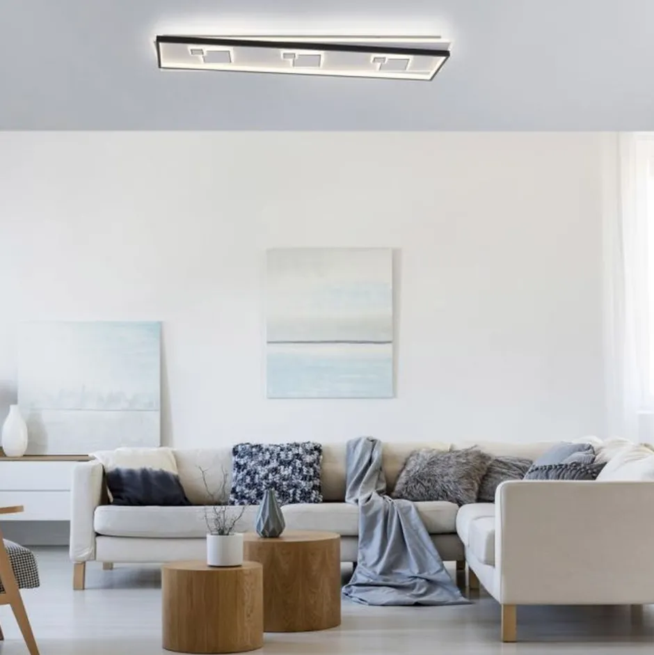 Paul Neuhaus LED Deckenlampe Weiß Schwarz warmweiß 3000 K 97,5 cm< Deckenleuchten|Flurlampen