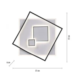 Deckenleuchten|Flurlampen*Paul Neuhaus LED Deckenlampe Weiß Schwarz warmweiß 3000 K 4900 lm