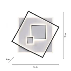 Deckenleuchten|Flurlampen*Paul Neuhaus LED Deckenlampe Weiß Schwarz warmweiß 3000 K 4900 lm