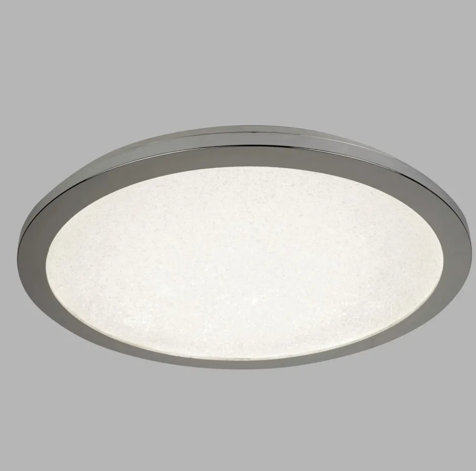 Deckenleuchten|Led Lampen*Searchlight LED Deckenleuchte Bad IP44 D: 30 cm Chrom 4000 K rund flach