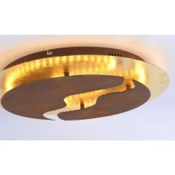 Deckenleuchten|Flurlampen*Paul Neuhaus LED Deckenleuchte dimmbar Rostbraun Gold Ø50 cm 3000 K