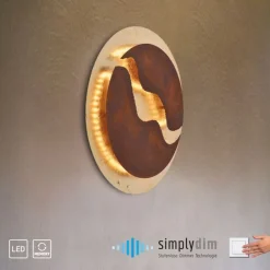 Deckenleuchten|Flurlampen*Paul Neuhaus LED Deckenleuchte dimmbar Rostbraun Gold Ø50 cm 3000 K