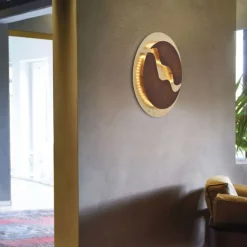 Deckenleuchten|Flurlampen*Paul Neuhaus LED Deckenleuchte dimmbar Rostbraun Gold Ø50 cm 3000 K