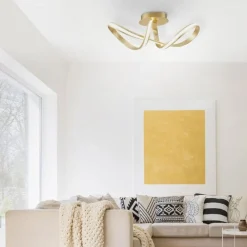 Deckenleuchten|Flurlampen*Paul Neuhaus LED Deckenleuchte dimmbar Metall in Gold 2050 lm Modern