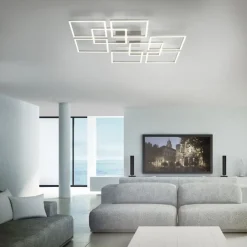 Paul Neuhaus LED Deckenleuchte Farbtemperaturwechsel 58 W in Stahl< Deckenleuchten|Flurlampen