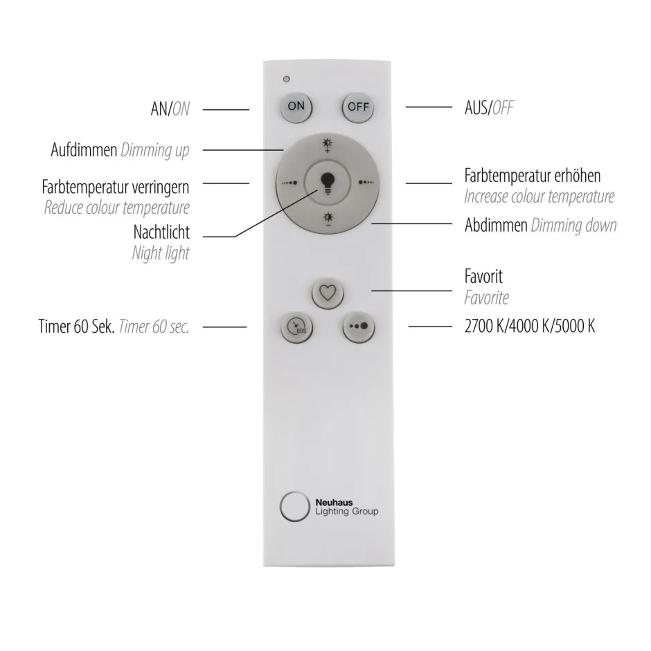 Just Light LED Deckenleuchte Fernbedienung 2700-5000 K dimmbar< Flurlampen|Bürolampen