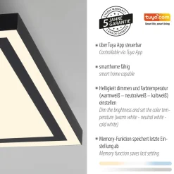 Just Light LED Deckenleuchte Fernbedienung 2700-5000 K dimmbar< Flurlampen|Bürolampen