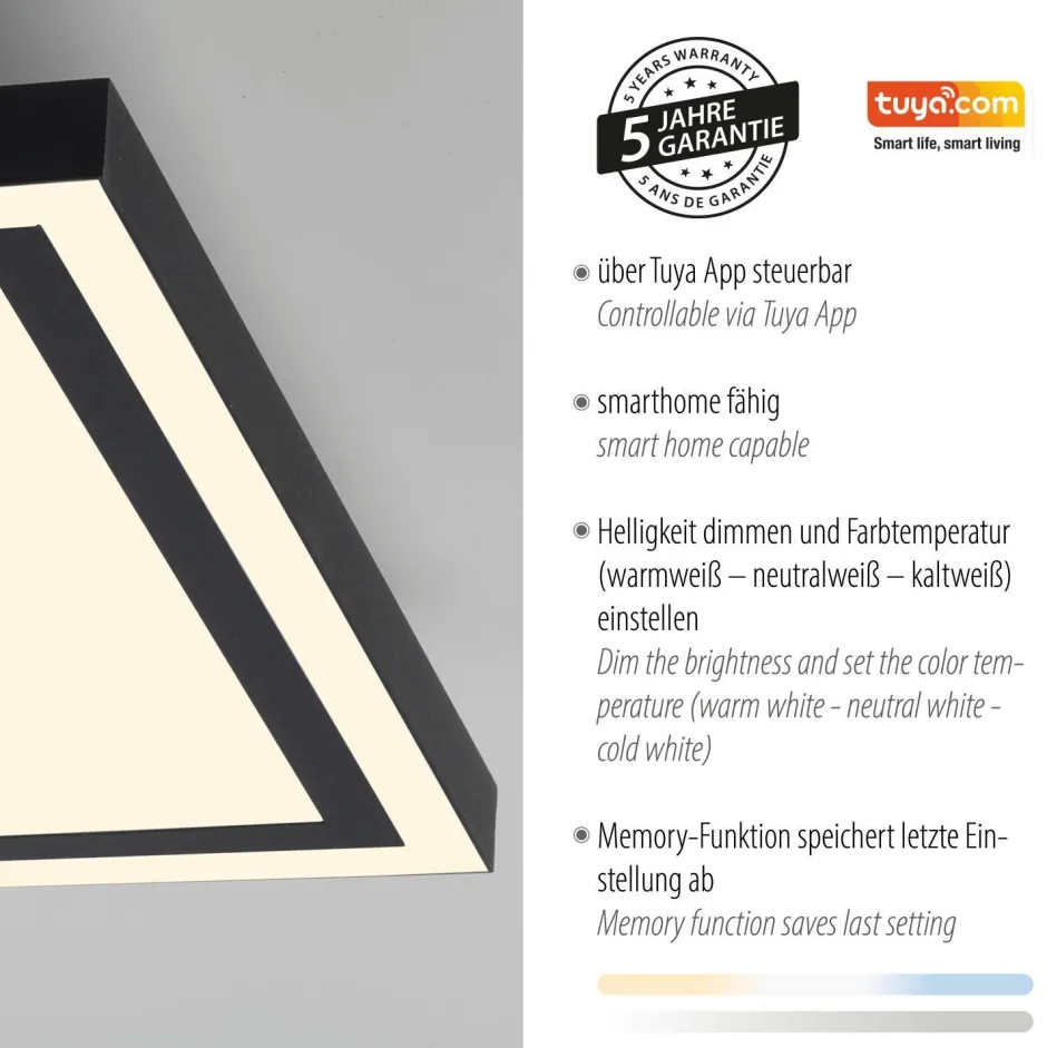 Just Light LED Deckenleuchte Fernbedienung 2700-5000 K dimmbar< Flurlampen|Bürolampen