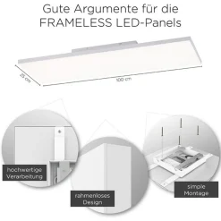 Wohnzimmerlampen|Metall Lampen*Paul Neuhaus LED Deckenleuchte Fernbedienung 100 cm Memory dimmbar