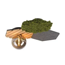 Just Light LED Deckenleuchte Filz Eiche Moos Rauchglas G9 blendarm< Deckenleuchten|Flurlampen