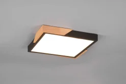 Trio Reality LED Deckenleuchte Holz 2400 lm B:31,5 cm Schwarz Natur< Flurlampen|Bürolampen