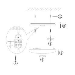 Steinhauer LED Deckenleuchte Holz Kunststoff in Natur Weiß Ø50 cm< Deckenleuchten|Led Lampen