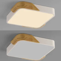 Just Light LED Deckenleuchte Holz L:32 cm Weiß Natur 3000 K< Deckenleuchten|Flurlampen