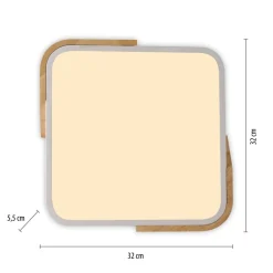 Just Light LED Deckenleuchte Holz L:32 cm Weiß Natur 3000 K< Deckenleuchten|Flurlampen