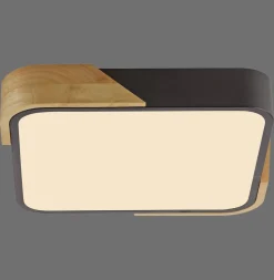 Deckenleuchten|Led Lampen*Just Light LED Deckenleuchte Holz L:32 cm Schwarz Natur 3000 K