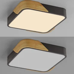 Deckenleuchten|Led Lampen*Just Light LED Deckenleuchte Holz L:32 cm Schwarz Natur 3000 K