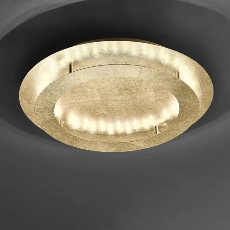 Paul Neuhaus LED Deckenleuchte in Blattgold Metall 3000 lm Ø50 cm< Deckenleuchten|Flurlampen